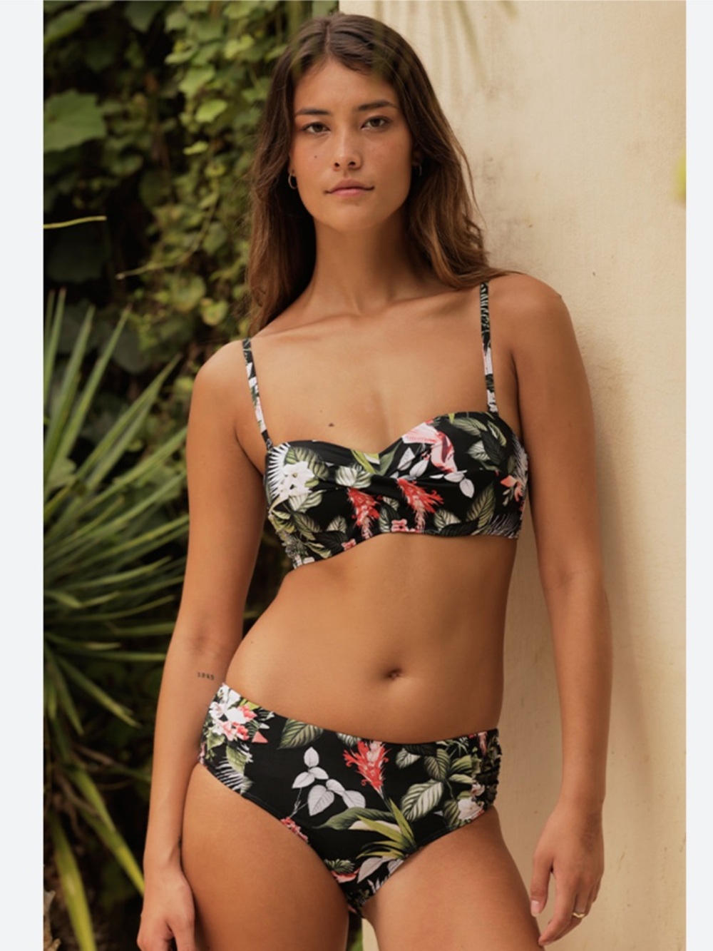 Women’s Black Floral Bikini Set - Tropical Print